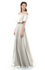 ColsBM Hana Off White Bridesmaid Dresses Romantic Short Sleeve Floor Length Pleated A-line Off The Shoulder