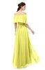 ColsBM Hana Pale Yellow Bridesmaid Dresses Romantic Short Sleeve Floor Length Pleated A-line Off The Shoulder