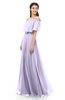 ColsBM Hana Pastel Lilac Bridesmaid Dresses Romantic Short Sleeve Floor Length Pleated A-line Off The Shoulder