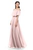 ColsBM Hana Pastel Pink Bridesmaid Dresses Romantic Short Sleeve Floor Length Pleated A-line Off The Shoulder