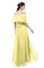 ColsBM Hana Pastel Yellow Bridesmaid Dresses Romantic Short Sleeve Floor Length Pleated A-line Off The Shoulder