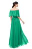 ColsBM Hana Pepper Green Bridesmaid Dresses Romantic Short Sleeve Floor Length Pleated A-line Off The Shoulder