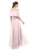 ColsBM Hana Petal Pink Bridesmaid Dresses Romantic Short Sleeve Floor Length Pleated A-line Off The Shoulder