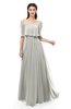 ColsBM Hana Platinum Bridesmaid Dresses Romantic Short Sleeve Floor Length Pleated A-line Off The Shoulder