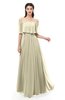 ColsBM Hana Putty Bridesmaid Dresses Romantic Short Sleeve Floor Length Pleated A-line Off The Shoulder