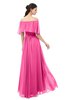 ColsBM Hana Rose Pink Bridesmaid Dresses Romantic Short Sleeve Floor Length Pleated A-line Off The Shoulder