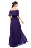 ColsBM Hana Royal Purple Bridesmaid Dresses Romantic Short Sleeve Floor Length Pleated A-line Off The Shoulder
