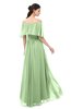 ColsBM Hana Sage Green Bridesmaid Dresses Romantic Short Sleeve Floor Length Pleated A-line Off The Shoulder