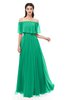 ColsBM Hana Sea Green Bridesmaid Dresses Romantic Short Sleeve Floor Length Pleated A-line Off The Shoulder