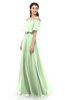 ColsBM Hana Seacrest Bridesmaid Dresses Romantic Short Sleeve Floor Length Pleated A-line Off The Shoulder