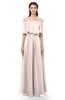 ColsBM Hana Silver Peony Bridesmaid Dresses Romantic Short Sleeve Floor Length Pleated A-line Off The Shoulder