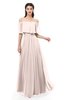 ColsBM Hana Silver Peony Bridesmaid Dresses Romantic Short Sleeve Floor Length Pleated A-line Off The Shoulder