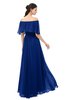 ColsBM Hana Sodalite Blue Bridesmaid Dresses Romantic Short Sleeve Floor Length Pleated A-line Off The Shoulder