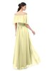 ColsBM Hana Soft Yellow Bridesmaid Dresses Romantic Short Sleeve Floor Length Pleated A-line Off The Shoulder