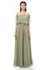 ColsBM Hana Sponge Bridesmaid Dresses Romantic Short Sleeve Floor Length Pleated A-line Off The Shoulder