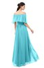 ColsBM Hana Turquoise Bridesmaid Dresses Romantic Short Sleeve Floor Length Pleated A-line Off The Shoulder