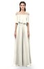 ColsBM Hana Whisper White Bridesmaid Dresses Romantic Short Sleeve Floor Length Pleated A-line Off The Shoulder