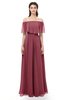 ColsBM Hana Wine Bridesmaid Dresses Romantic Short Sleeve Floor Length Pleated A-line Off The Shoulder