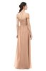 ColsBM Amirah Almost Apricot Bridesmaid Dresses Halter Zip up Pleated Floor Length Elegant Short Sleeve
