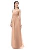 ColsBM Amirah Almost Apricot Bridesmaid Dresses Halter Zip up Pleated Floor Length Elegant Short Sleeve