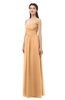 ColsBM Amirah Apricot Bridesmaid Dresses Halter Zip up Pleated Floor Length Elegant Short Sleeve