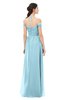 ColsBM Amirah Aqua Bridesmaid Dresses Halter Zip up Pleated Floor Length Elegant Short Sleeve