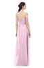 ColsBM Amirah Baby Pink Bridesmaid Dresses Halter Zip up Pleated Floor Length Elegant Short Sleeve