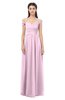ColsBM Amirah Baby Pink Bridesmaid Dresses Halter Zip up Pleated Floor Length Elegant Short Sleeve