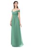 ColsBM Amirah Beryl Green Bridesmaid Dresses Halter Zip up Pleated Floor Length Elegant Short Sleeve