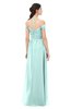 ColsBM Amirah Blue Glass Bridesmaid Dresses Halter Zip up Pleated Floor Length Elegant Short Sleeve