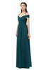 ColsBM Amirah Blue Green Bridesmaid Dresses Halter Zip up Pleated Floor Length Elegant Short Sleeve