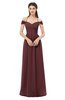 ColsBM Amirah Burgundy Bridesmaid Dresses Halter Zip up Pleated Floor Length Elegant Short Sleeve