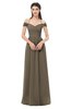 ColsBM Amirah Carafe Brown Bridesmaid Dresses Halter Zip up Pleated Floor Length Elegant Short Sleeve