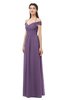 ColsBM Amirah Chinese Violet Bridesmaid Dresses Halter Zip up Pleated Floor Length Elegant Short Sleeve