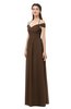 ColsBM Amirah Chocolate Brown Bridesmaid Dresses Halter Zip up Pleated Floor Length Elegant Short Sleeve