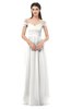ColsBM Amirah Cloud White Bridesmaid Dresses Halter Zip up Pleated Floor Length Elegant Short Sleeve