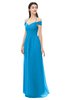 ColsBM Amirah Cornflower Blue Bridesmaid Dresses Halter Zip up Pleated Floor Length Elegant Short Sleeve
