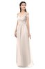 ColsBM Amirah Cream Pink Bridesmaid Dresses Halter Zip up Pleated Floor Length Elegant Short Sleeve