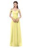 ColsBM Amirah Daffodil Bridesmaid Dresses Halter Zip up Pleated Floor Length Elegant Short Sleeve