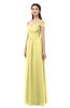 ColsBM Amirah Daffodil Bridesmaid Dresses Halter Zip up Pleated Floor Length Elegant Short Sleeve