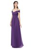 ColsBM Amirah Dark Purple Bridesmaid Dresses Halter Zip up Pleated Floor Length Elegant Short Sleeve