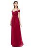 ColsBM Amirah Dark Red Bridesmaid Dresses Halter Zip up Pleated Floor Length Elegant Short Sleeve