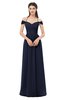 ColsBM Amirah Dark Sapphire Bridesmaid Dresses Halter Zip up Pleated Floor Length Elegant Short Sleeve