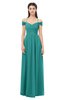 ColsBM Amirah Emerald Green Bridesmaid Dresses Halter Zip up Pleated Floor Length Elegant Short Sleeve