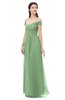 ColsBM Amirah Fair Green Bridesmaid Dresses Halter Zip up Pleated Floor Length Elegant Short Sleeve