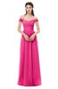 ColsBM Amirah Fandango Pink Bridesmaid Dresses Halter Zip up Pleated Floor Length Elegant Short Sleeve