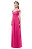 ColsBM Amirah Fandango Pink Bridesmaid Dresses Halter Zip up Pleated Floor Length Elegant Short Sleeve