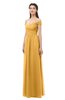 ColsBM Amirah Golden Cream Bridesmaid Dresses Halter Zip up Pleated Floor Length Elegant Short Sleeve
