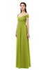 ColsBM Amirah Green Oasis Bridesmaid Dresses Halter Zip up Pleated Floor Length Elegant Short Sleeve