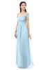 ColsBM Amirah Ice Blue Bridesmaid Dresses Halter Zip up Pleated Floor Length Elegant Short Sleeve